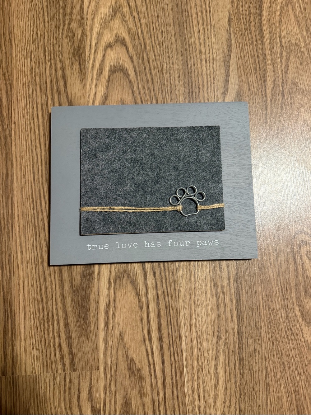 True Love Has Four Paws Rustic Gray Dog Photo Frame